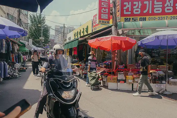 Korean motorcyclist photograph